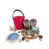 Image 1 : Decor Lot: Satsuma-Style Vases, Ice Bucket, Candle Holders, Boston Flower Frog
