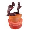 Image 1 : Abstract Minimalist Lovers Sculptures, Matte Brown, Approx. 7 in. and 8 in. Tall