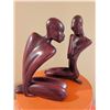 Image 3 : Abstract Minimalist Lovers Sculptures, Matte Brown, Approx. 7 in. and 8 in. Tall