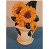 Image 3 : Blue Four Drawer Wooden Dresser With Knobs And Sunflower Motif Doorstop