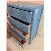 Image 6 : Blue Four Drawer Wooden Dresser With Knobs And Sunflower Motif Doorstop
