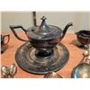 Image 3 : Silverplate Flatware, Viking EP Copper Teapot Set, Ornate Serving Pieces