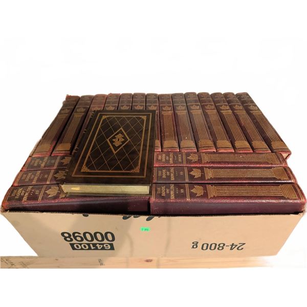 The Book of Knowledge Hardcover Encyclopedia Set, Volumes 1-20 with Index, Gilt Covers