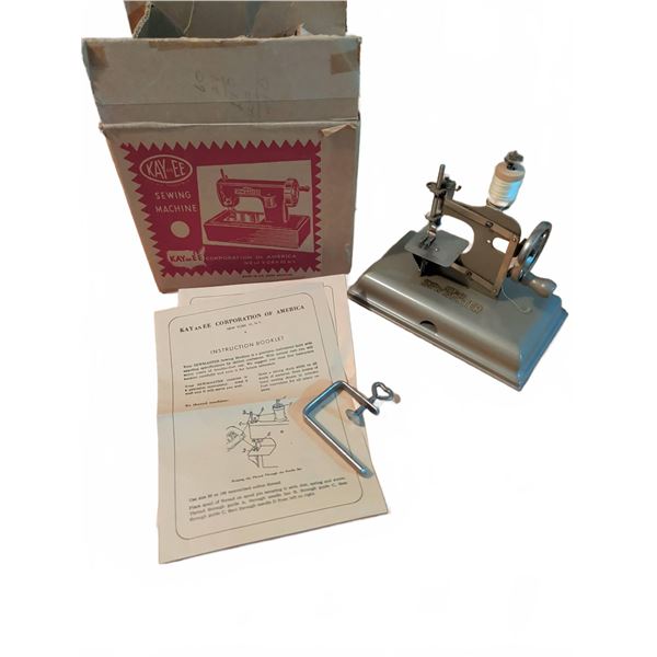 Kay an EE Sewmaster Toy Sewing Machine with Box and Instructions