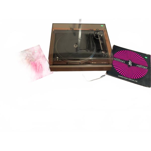 Dual 506 Belt Drive Turntable With Two Vinyl Records: Rod Stewart & Million Sellers