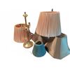 Image 1 : Brass Lamp Base With Six Assorted Pleated and Fabric Lampshades