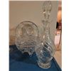 Image 4 : Cut Glass Crystal Stemware Set with Decanter, Bowl and Eight Glasses