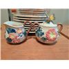 Image 3 : Italian Bartolini Plates, Creamer & Sugar, and Three Glass Candle Holders