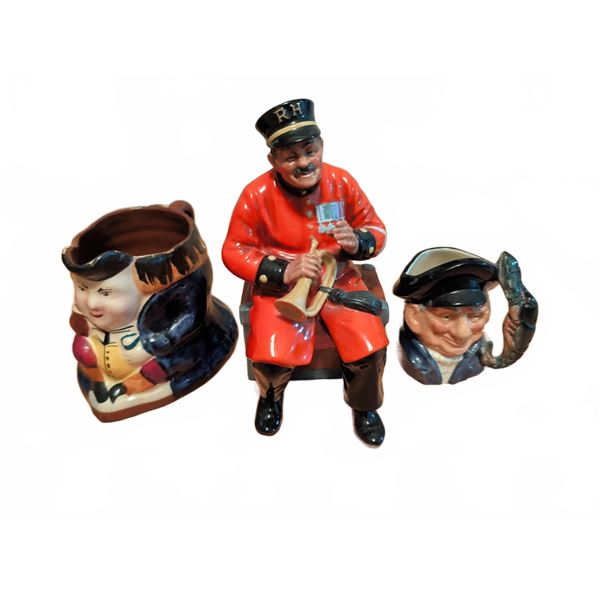 Royal Doulton Collectible Jugs and Past Glory Figurine Group of 3
