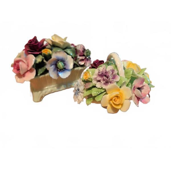 Coalport and Radnor English Bone China Floral Arrangements, 2 Pieces