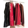 Image 1 : Vegan Leather Collection of Four Ladies' Jackets Size Large in Black, Red, and Brown