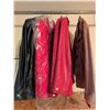 Image 3 : Vegan Leather Collection of Four Ladies' Jackets Size Large in Black, Red, and Brown