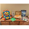 Image 2 : Lot: Fisher-Price Record Player, Mini Pops LP, The Giving Tree, Atlas, Baby Walker
