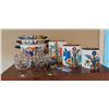 Image 1 : Enamel Floral Bird Canisters and Pots with Crystal Accessories and Flatware