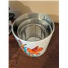 Image 3 : Enamel Floral Bird Canisters and Pots with Crystal Accessories and Flatware