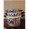 Image 4 : Enamel Floral Bird Canisters and Pots with Crystal Accessories and Flatware