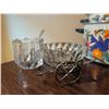 Image 6 : Enamel Floral Bird Canisters and Pots with Crystal Accessories and Flatware