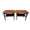Image 1 : Wooden Rectangular End Tables with Lower Shelf and Tapered Legs
