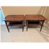 Image 2 : Wooden Rectangular End Tables with Lower Shelf and Tapered Legs