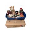 Image 1 : Mystery Holiday Holiday Decor Assortment and 4 Ft Pre-Lit Hillside Pine Tree in Storage Tote