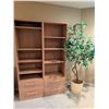 Image 2 : Light Wood Bookcase with Four Open Shelves and Four Drawers