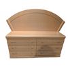 Image 1 : Double Dresser With 6 Drawers and Attached Curved Wood Backrest Panel