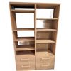 Image 1 : Light Wood Bookshelves with Shelves and Four Lower Drawers Each