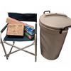 Image 1 : Coleman Picnic Stove, Sanyo Touriste Iron, Topman E3 Tripod, Chair & Plastic Bin