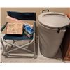 Image 2 : Coleman Picnic Stove, Sanyo Touriste Iron, Topman E3 Tripod, Chair & Plastic Bin