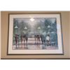 Image 2 : Framed Print of Five Horses Standing in Pastoral Setting