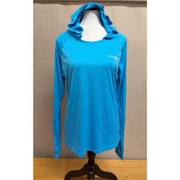 Women's Size M Teal Blue Tidal Tee Long Sleeve Hoodie