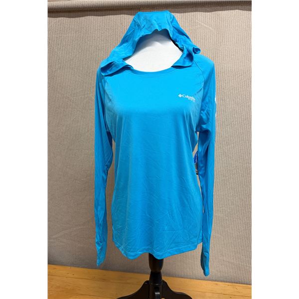 Women's Size XL Teal Blue Tidal Tee Long Sleeve Hoodie