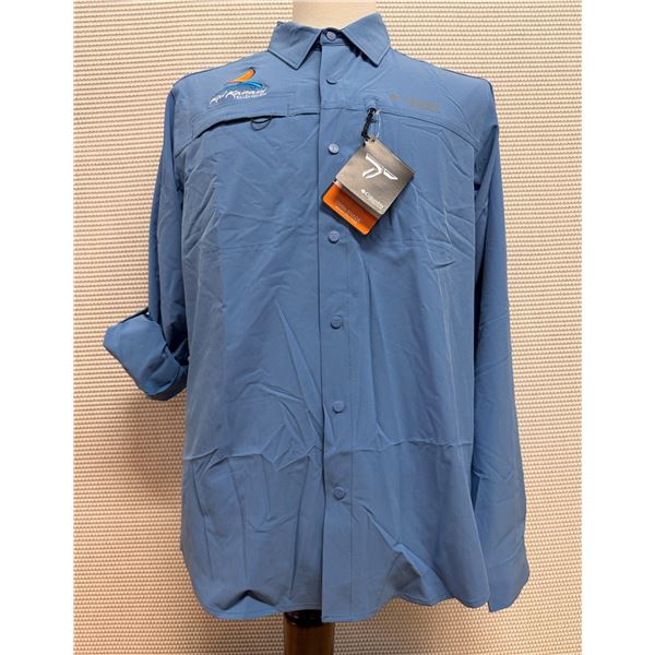 Men's Size M Summit Valley Blue Woven Long Sleeve Shirt