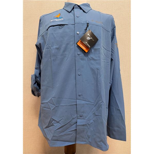 Men's Size L Summit Valley Blue Woven Long Sleeve Shirt