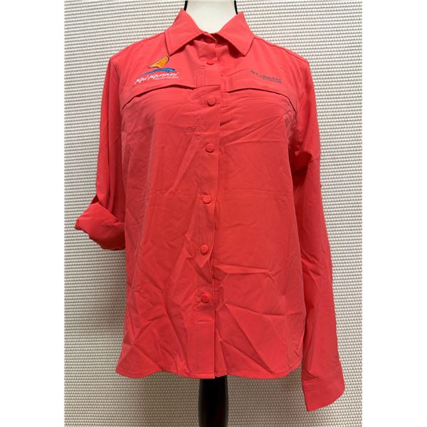 Women's Size M Summit Valley Orange Woven Long Sleeve Shirt
