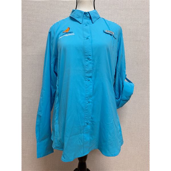 Women's Size L Tamiami II Atoll Blue Long Sleeve Shirt