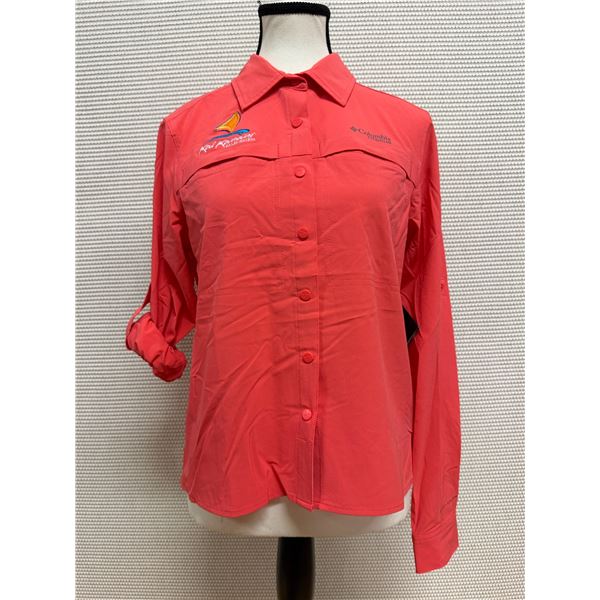 Women's Size XS Summit Valley Orange Woven Long Sleeve Shirt