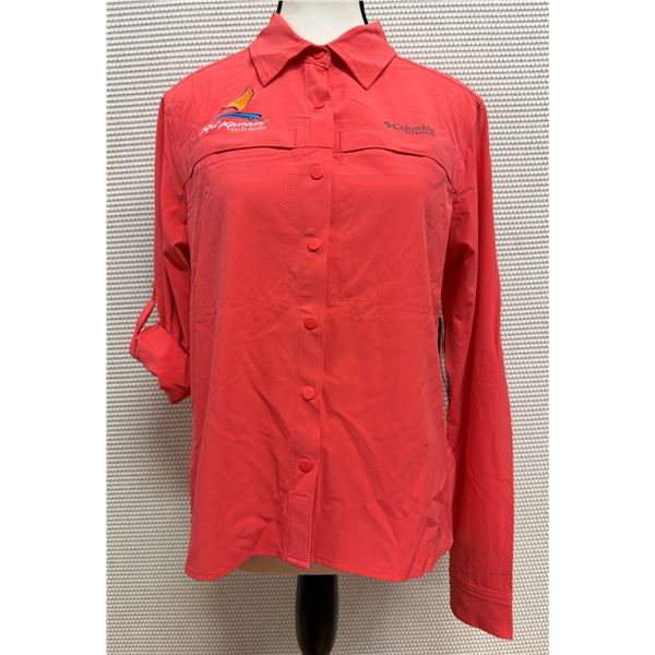 Women's Size S Summit Valley Red Woven Long Sleeve Shirt