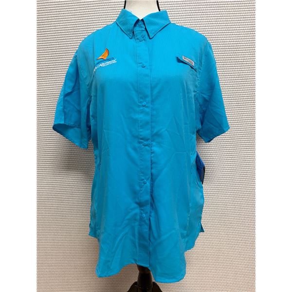 Women's Size L Tamiami II Blue Short Sleeve Shirt