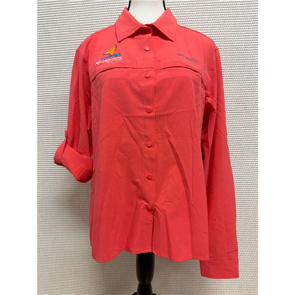 Women's Size L Summit Valley Red Woven Long Sleeve Shirt