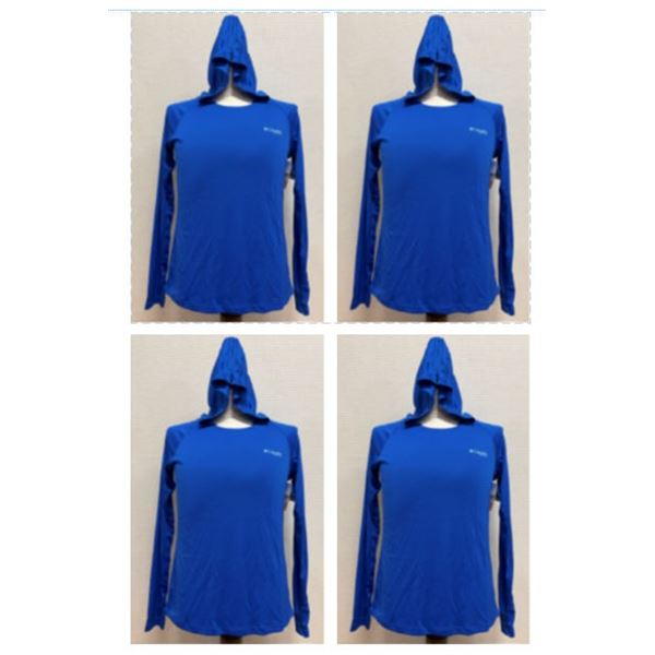 Qty 4 Women's Size S Tidal Tee Blue Macaw Long Sleeve Hoodies