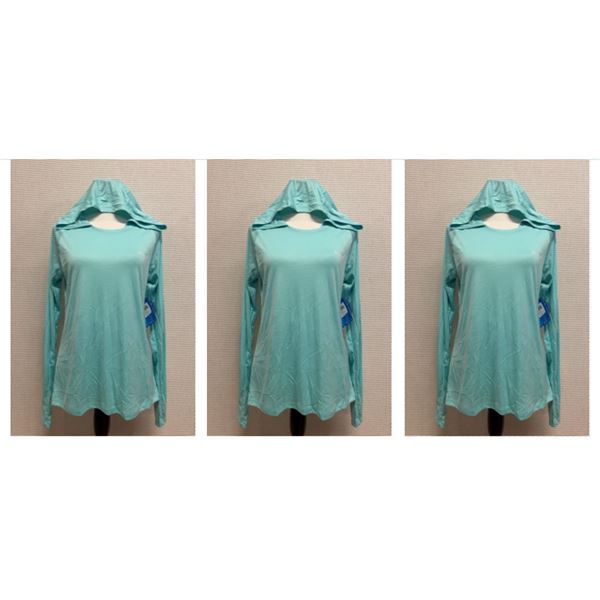 Qty 3 Women's Size S Tidal Tee Aqua Long Sleeve Hoodies