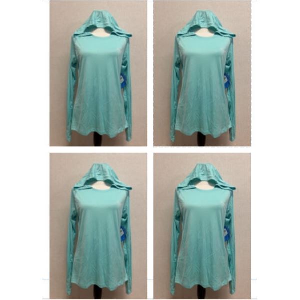 Qty 4 Women's Size S Tidal Tee Aqua Long Sleeve Hoodies
