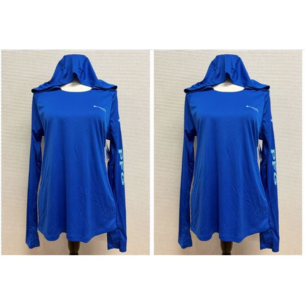 Qty 2 Women's Size M Tidal Tee Blue Macaw Long Sleeve Hoodies