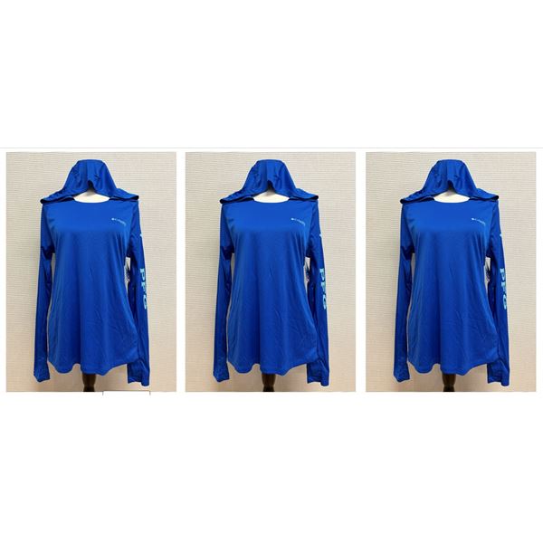 Qty 3 Women's Size M Tidal Tee Blue Macaw Long Sleeve Hoodies