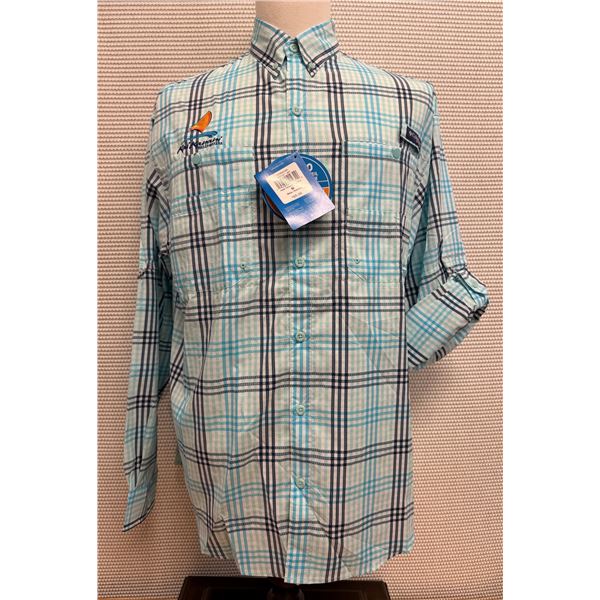 Men's Size M Blue Plaid Super Tamiami Long Sleeve Shirt