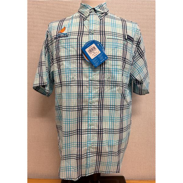 Men's Size M Blue Plaid Super Tamiami Short Sleeve Shirt