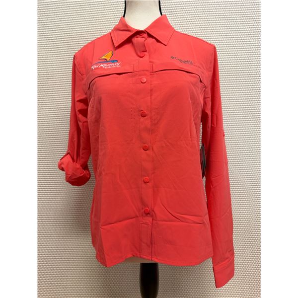 Women's Size S Summit Valley Orange Woven Long Sleeve Shirt