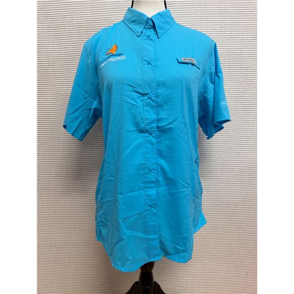 Women's Size S Tamiami II Atoll Blue Short Sleeve Shirt