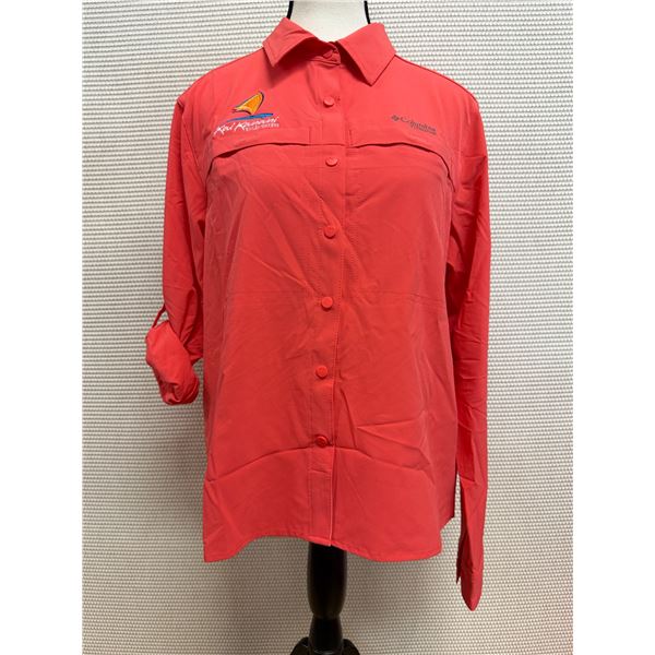 Women's Size M Summit Valley Orange Woven Long Sleeve Shirt